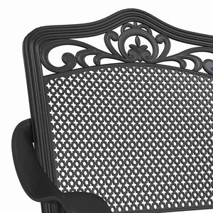 Gartenstuhl 2er Set Schwarz Aluminium