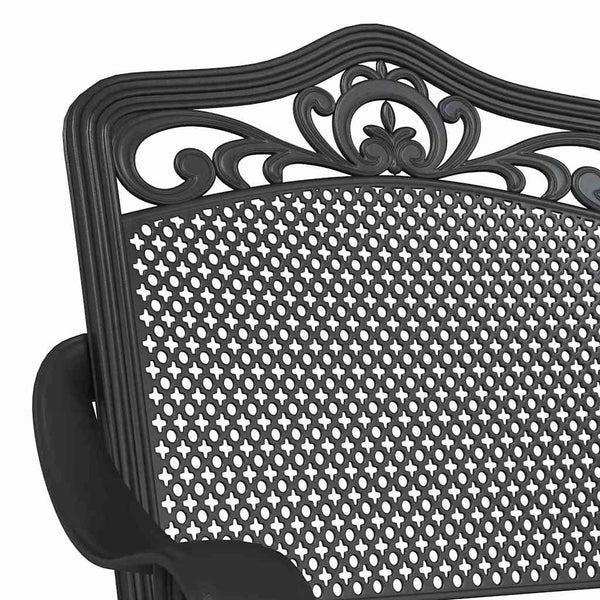 Gartenstuhl 2er Set Schwarz Aluminium