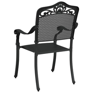 Gartenstuhl 2er Set Schwarz Aluminium