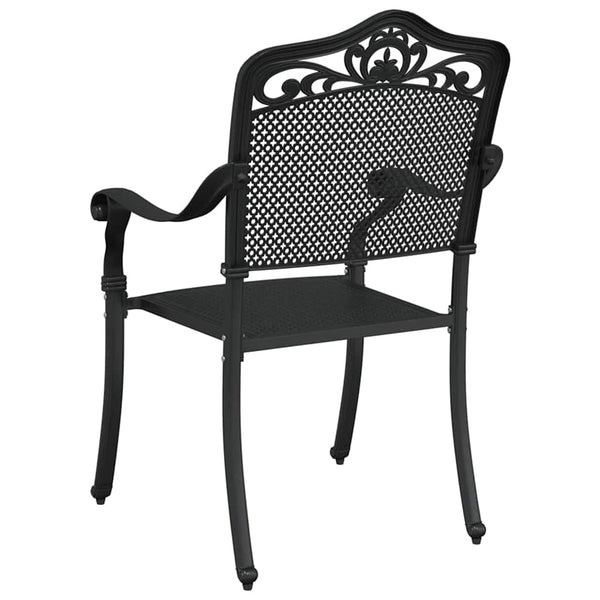 Gartenstuhl 2er Set Schwarz Aluminium