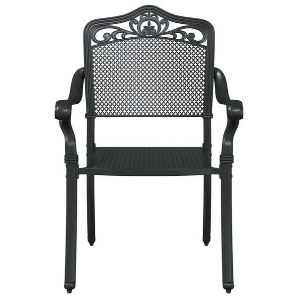 Gartenstuhl 2er Set Schwarz Aluminium