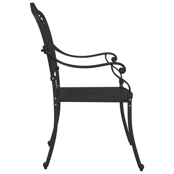 Gartenstuhl 2er Set Schwarz Aluminium
