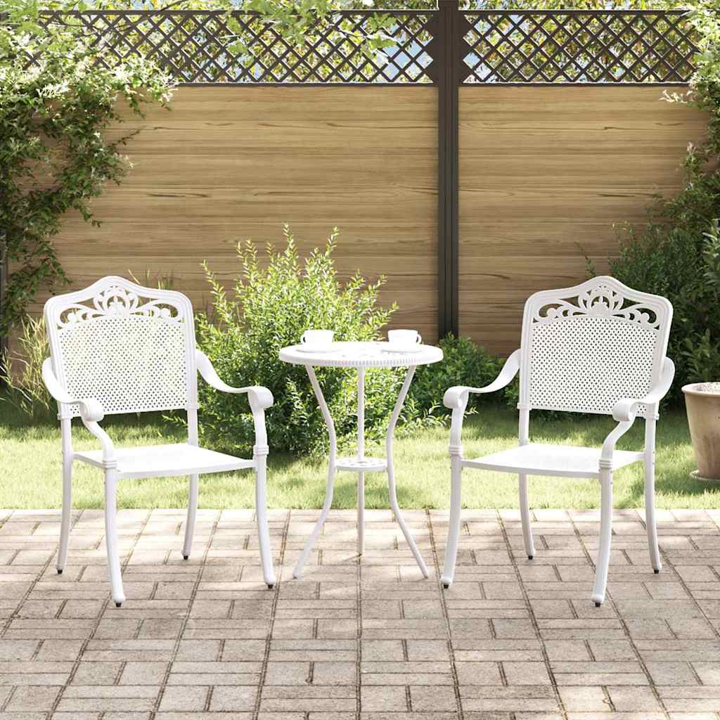 Weiße Gartenstühle 2er Set Aluminium