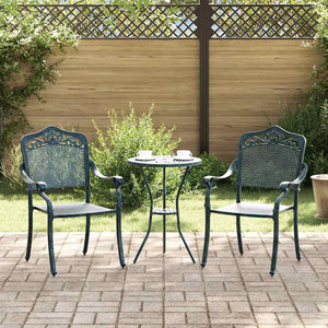 Gartenstuhl 2er Set Grün Aluminium