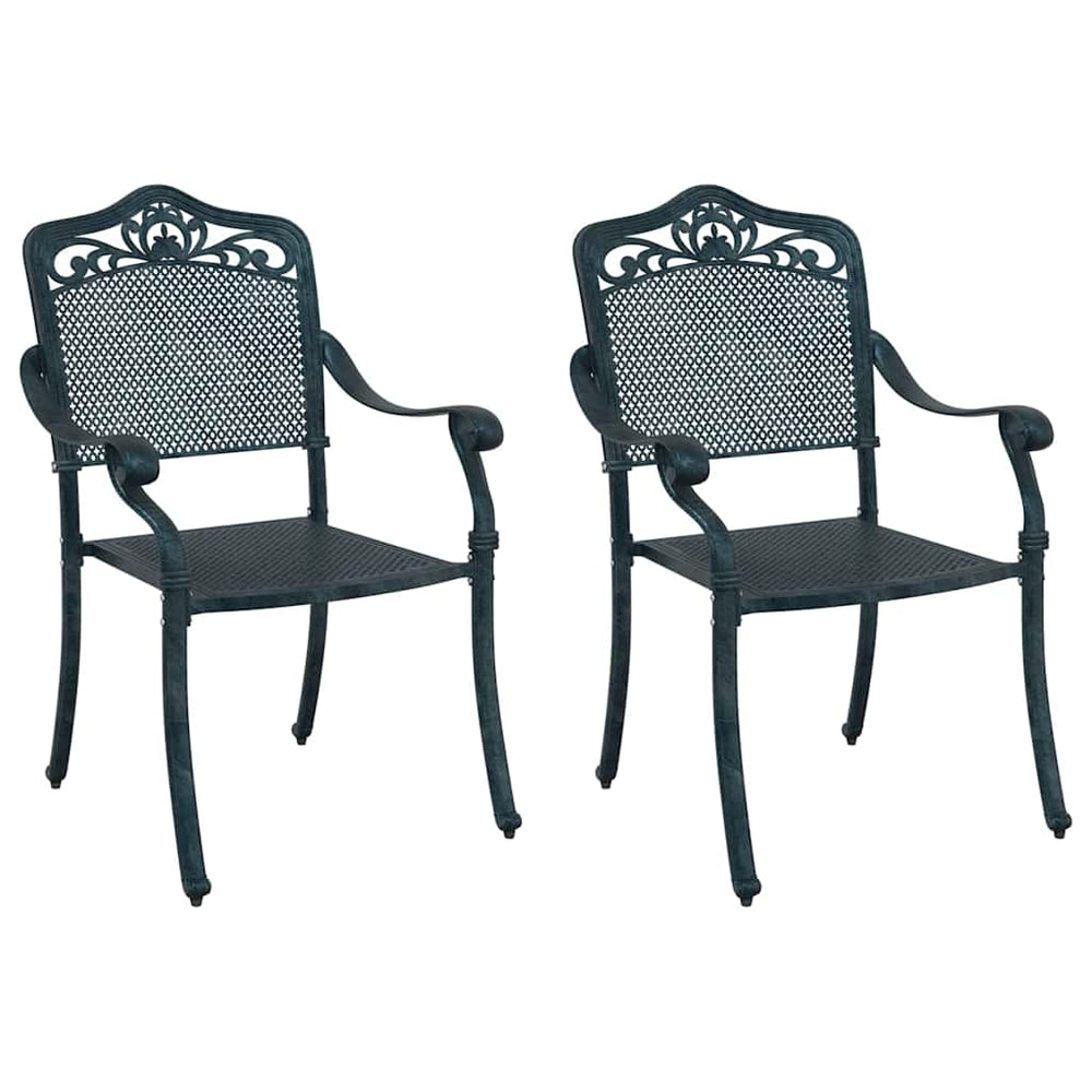 vidaXL Chaises de jardin 2 pcs Vert 64 x 62 x 93 cm Aluminium
