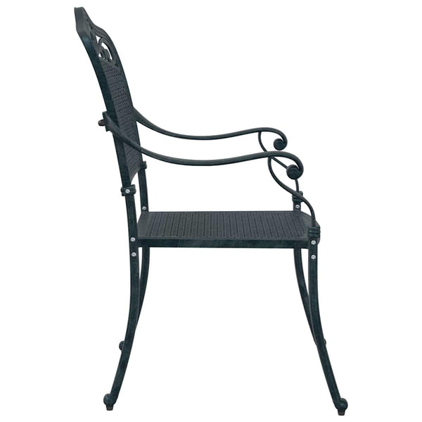 Gartenstuhl 2er Set Grün Aluminium