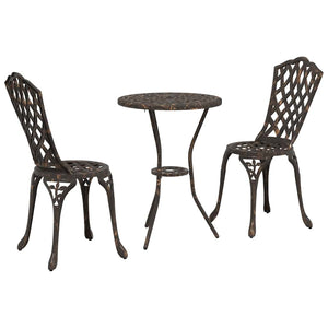 Bronze Aluminium Garten Bistro Set 3-teilig