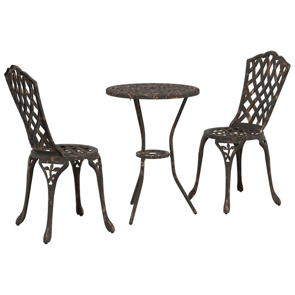 Bronze Aluminium Garten Bistro Set 3-teilig
