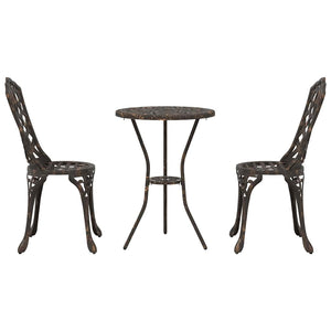 Bronze Aluminium Garten Bistro Set 3-teilig