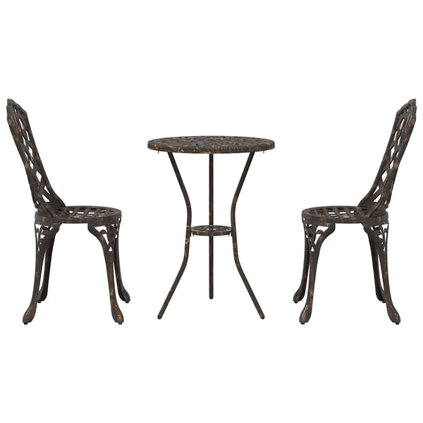 Bronze Aluminium Garten Bistro Set 3-teilig