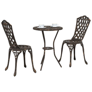 Bronze Aluminium Garten Bistro Set 3-teilig