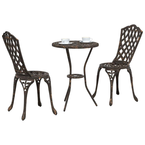 Bronze Aluminium Garten Bistro Set 3-teilig