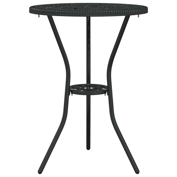 Schwarzes 3-teiliges Garten-Bistro-Set aus Aluminium