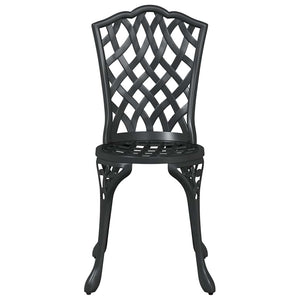 Schwarzes 3-teiliges Garten-Bistro-Set aus Aluminium