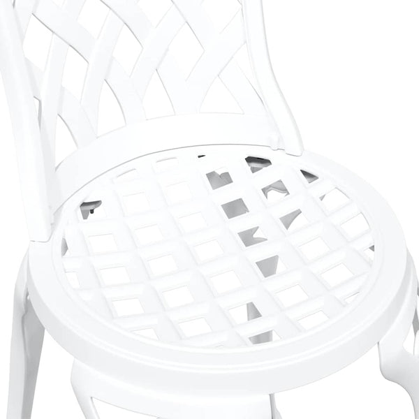 Garten Bistro Set 3-teilig Weiß Aluminium