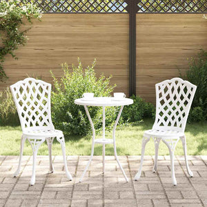 Garten Bistro Set 3-teilig Weiß Aluminium