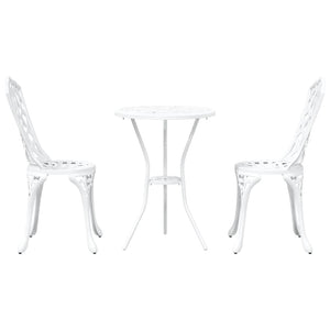 Garten Bistro Set 3-teilig Weiß Aluminium