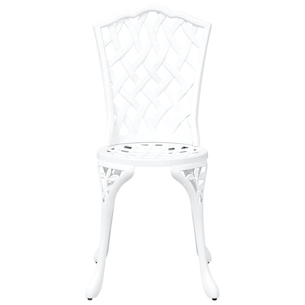 Garten Bistro Set 3-teilig Weiß Aluminium