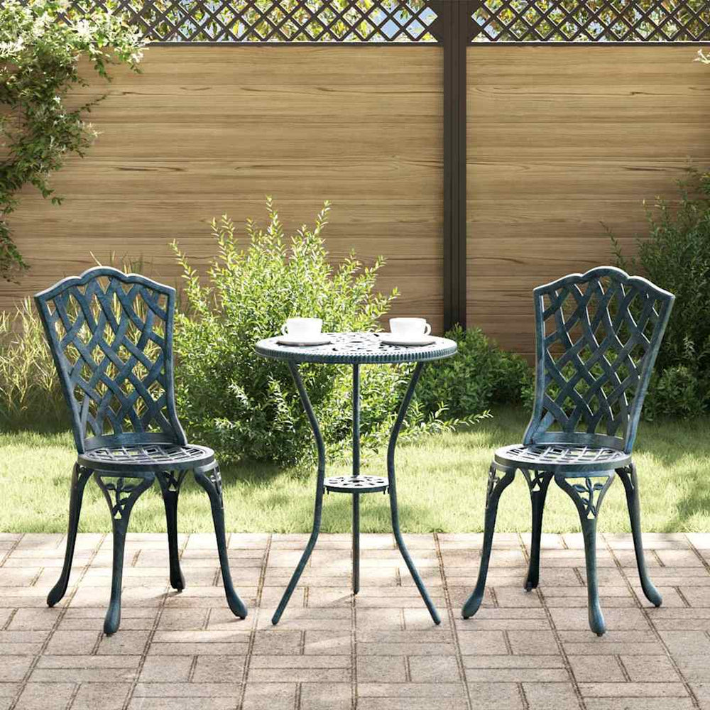 vidaXL Ensemble table et chaises de jardin 3 pcs Aluminium Vert