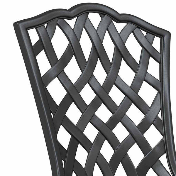 Gartenstuhl 2er Set Schwarz Aluminium