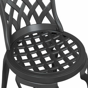 Gartenstuhl 2er Set Schwarz Aluminium