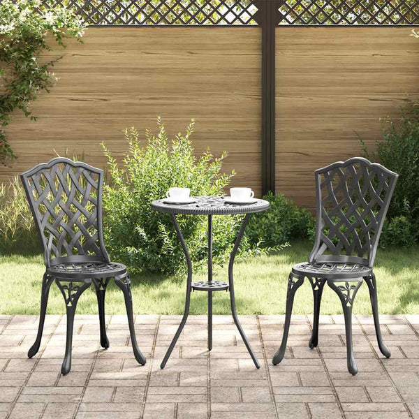 Gartenstuhl 2er Set Schwarz Aluminium