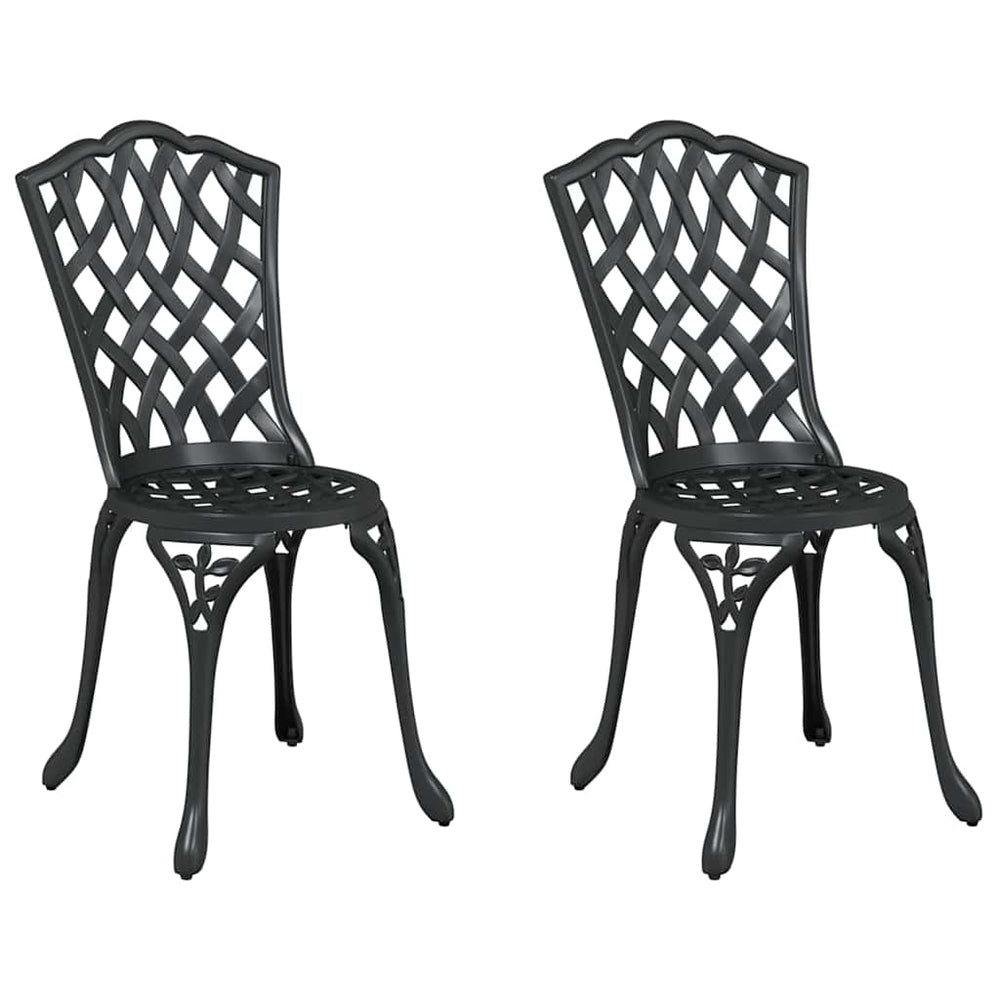 Gartenstuhl 2er Set Schwarz Aluminium