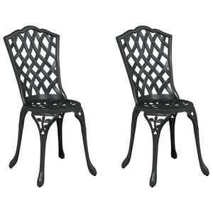Gartenstuhl 2er Set Schwarz Aluminium