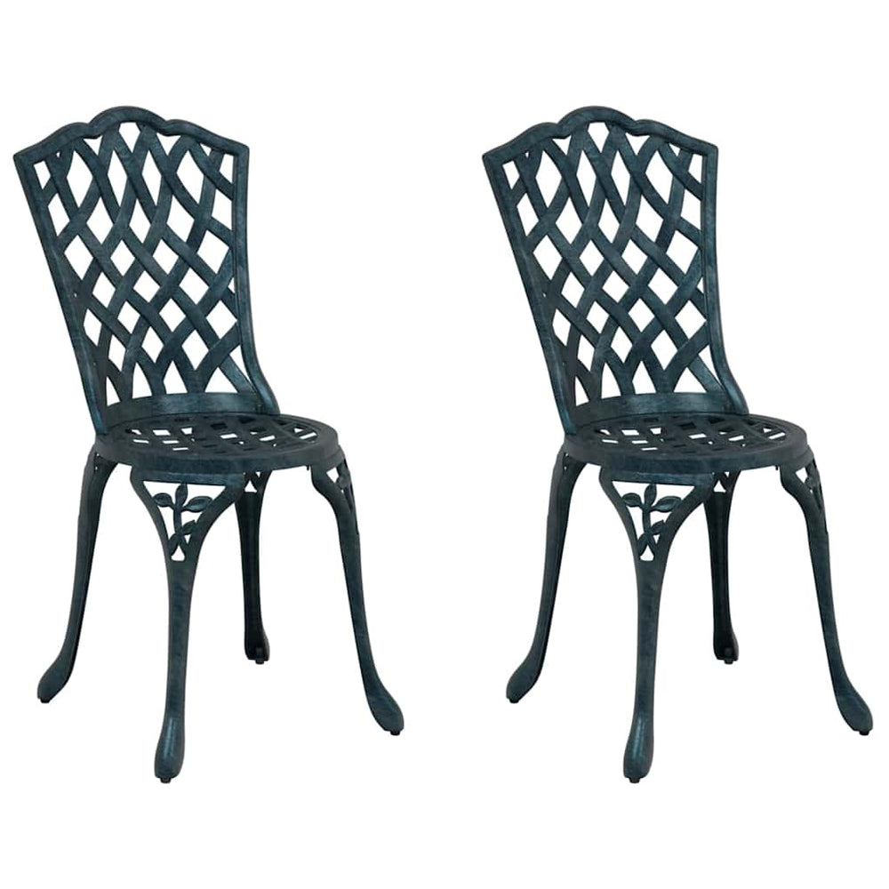 Gartenstuhl 2er Set Grün Aluminium