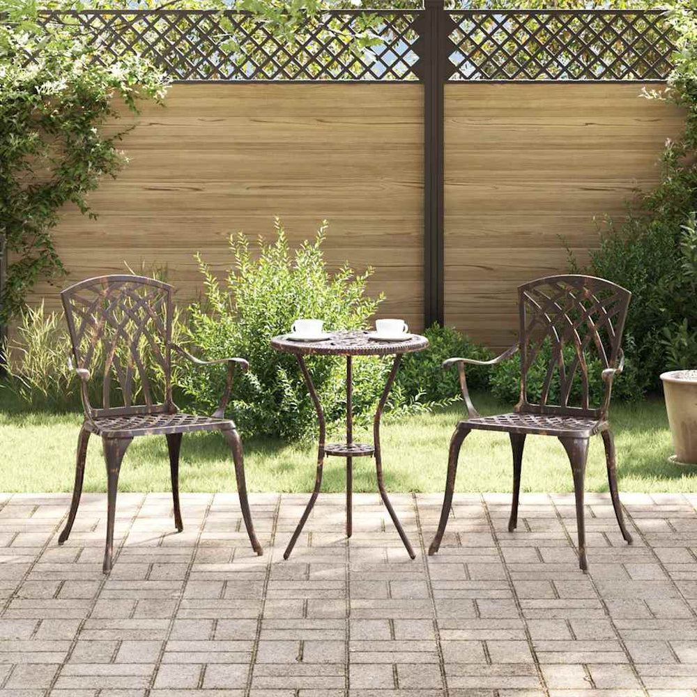 Bronze Gartenstühle 2er Set Aluminium