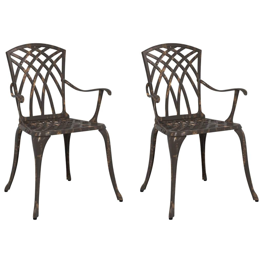 Bronze Gartenstühle 2er Set Aluminium