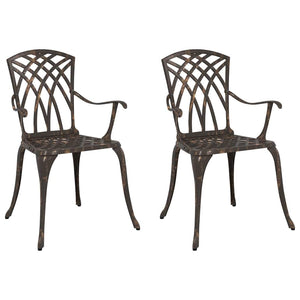 Bronze Gartenstühle 2er Set Aluminium