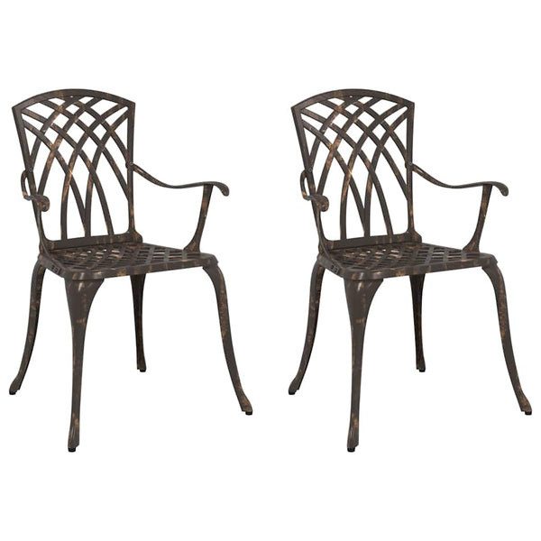 Bronze Gartenstühle 2er Set Aluminium