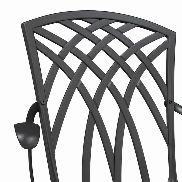 Gartenstühle 2er Set Schwarz Aluminium