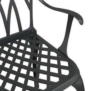 Gartenstühle 2er Set Schwarz Aluminium