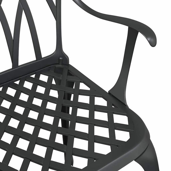 Gartenstühle 2er Set Schwarz Aluminium