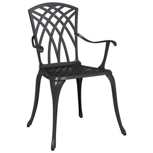 Gartenstühle 2er Set Schwarz Aluminium