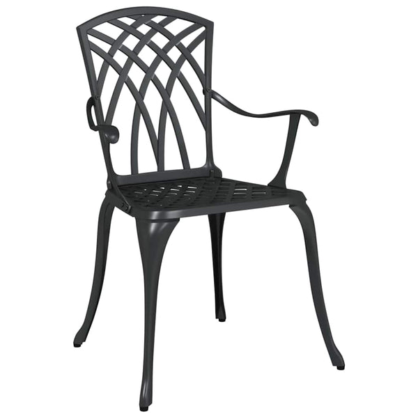 Gartenstühle 2er Set Schwarz Aluminium