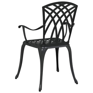 Gartenstühle 2er Set Schwarz Aluminium