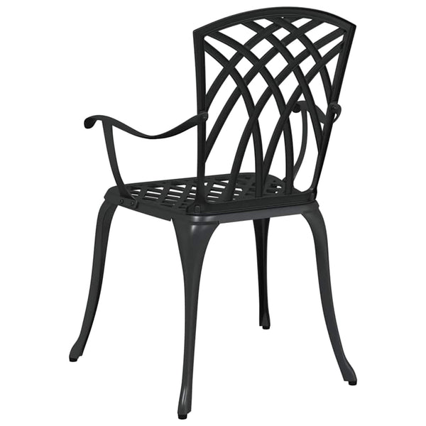Gartenstühle 2er Set Schwarz Aluminium
