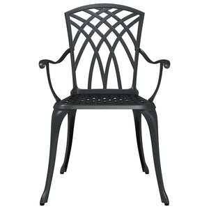 Gartenstühle 2er Set Schwarz Aluminium