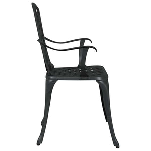 Gartenstühle 2er Set Schwarz Aluminium
