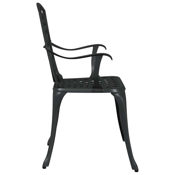 Gartenstühle 2er Set Schwarz Aluminium
