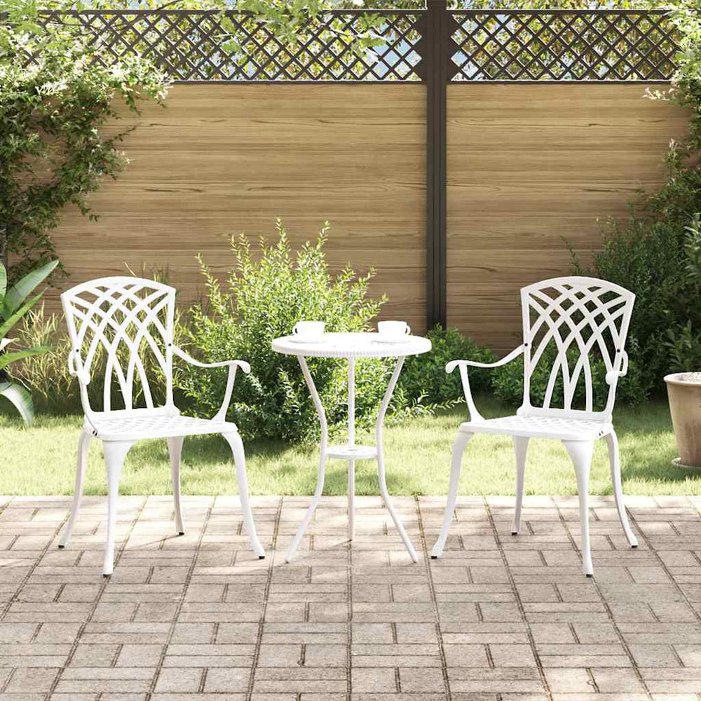 vidaXL Chaises de jardin 2 pcs Blanc 53 x 51 x 88,5 cm Aluminium