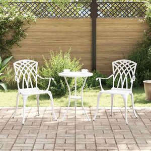 Gartenstühle 2er Set Weiß Aluminium