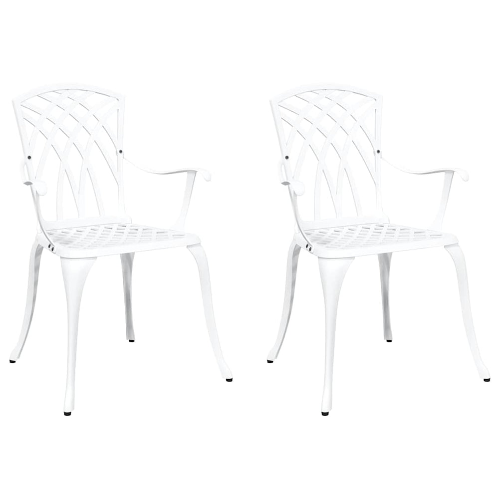 vidaXL Chaises de jardin 2 pcs Blanc 53 x 51 x 88,5 cm Aluminium