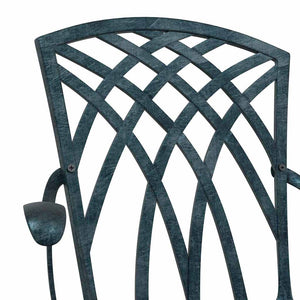 Gartenstuhl 2er Set Grün Aluminium
