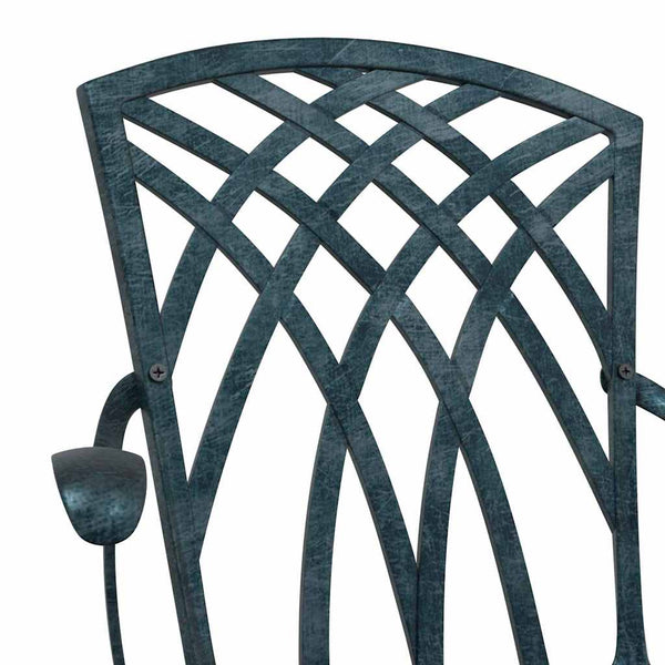 Gartenstuhl 2er Set Grün Aluminium