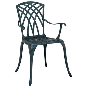 Gartenstuhl 2er Set Grün Aluminium