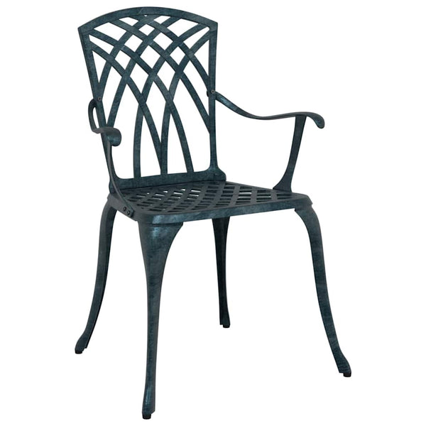 Gartenstuhl 2er Set Grün Aluminium